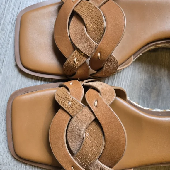 Vince Camuto Baylees Leather Espadrille Wedge Sandal Size 10 - Picture 2 of 7